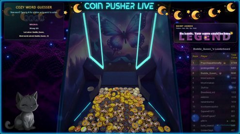 !𝒅𝒓𝒐𝒑 💧, !𝒄𝒐𝒊𝒏𝒔 🪙, !𝒔𝒆𝒂𝒔𝒐𝒏 🍂, !𝒘𝒓𝒂𝒑𝒔 💝, !𝒑𝒓𝒊𝒛𝒆 ✨, !tarot  🔮, !guess (letter),  !toss 😌 or 🐈