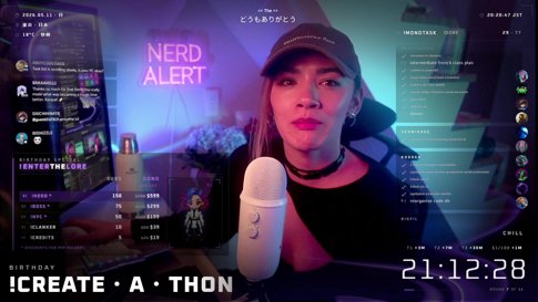 日本語字幕・12HR Birthday !CREATEATHON Kick-Off・Learning Godot ・50/10・ @cybersteffie !PFP !ENTER