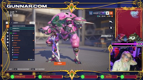 !DROPS Casual Overwatch gameplay, Music Festival Skins are here~ #GunnarPartner #OverwatchPartner