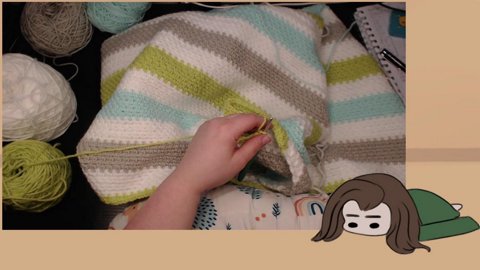 [18+] Low Energy~ Crocheting a Baby Blanket Day 027403578620376450872364