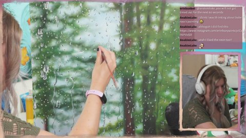 🚨 popping off 🚨 acrylic rainy window painting  ☔️ !commissions !shop