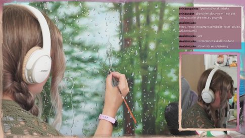 🚨 popping off 🚨 acrylic rainy window painting  ☔️ !commissions !shop