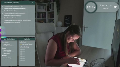 Co-working time 🌷 50/10 (4 uur) 🪴 !wow !boeken !ahead