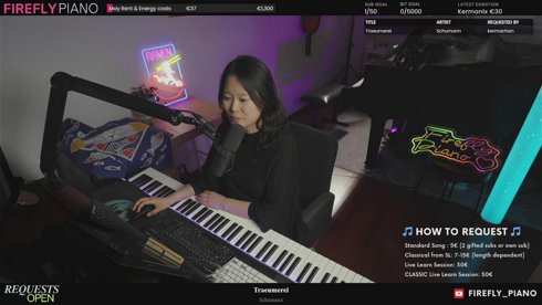Grand piano is back!🎹🧡 !how !sl  @firefly_piano