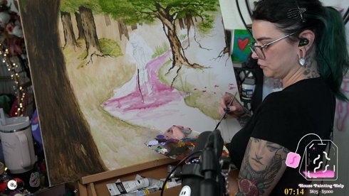 ⟡☾🐦‍⬛☽⟡ Missed you. Been sick. Back to painting! :) ⟡☾🐦‍⬛☽⟡ !throne !tip !socials