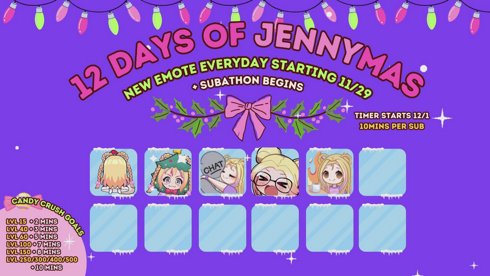 ❄️ day 5 of jennymas : cooking before peach nopixel ✨ @jennybeartv for socials ✨ !candycrush