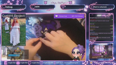 Moonchild Dress | Crochet and Chill | !mushroom !commission !discord !charity !rpg !pronouns