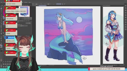 🧜‍♀️🐚 Desenhando sereias e tritões para o #mermay 🦊✨ !pix !comm !discord #RUZteam
