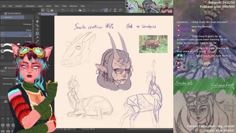 Saola Centaur ✨ Drawing for charity zine ✨ !zine !socials !throne !food