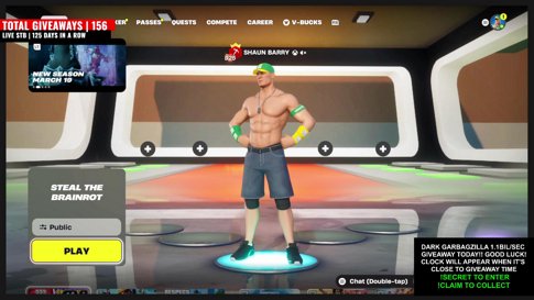 FORTNITE STEAL THE BRAINROT 😎TRADING  🎁 GIVEAWAYS 🔥INDEX PARTIES 👀 BASE TOURS ☘️ LETS GET LUCKY! ☘️ FOLLOW @THEBARRYSLOUNGE