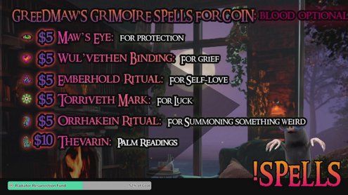 Rituals Live. Spells for Sale. Blood... optional !spells