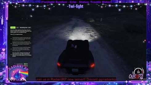 Streaming where the sky feels like us 🖤💜🌙 ! Radiant RP