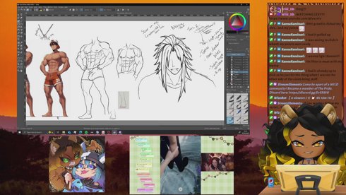 [21+/ UK/ PC] There Maybe a Lot of 🐓 Shots 😏🍆  | Arting🎨 & Chillin' Working on OC LI (Kaid)    !gofund !ad !shoot